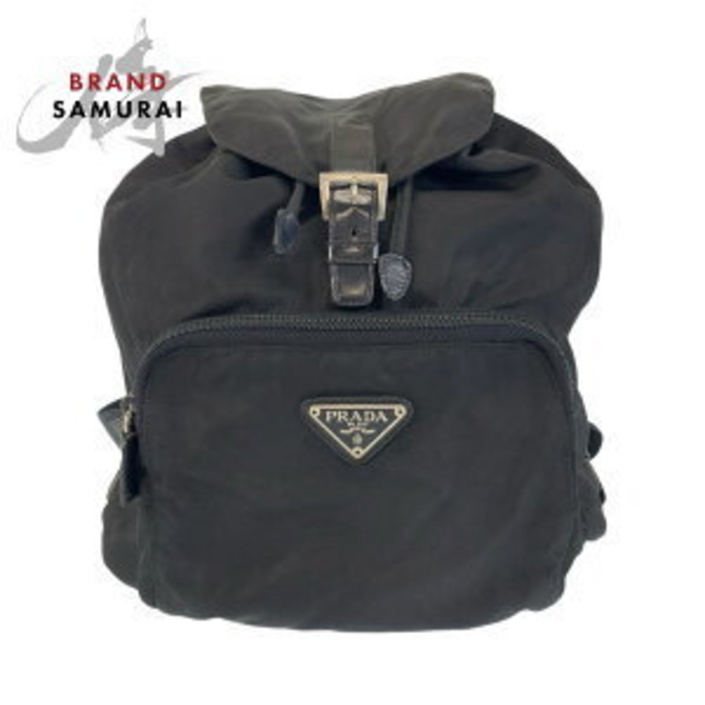 Prada Triangular Backpack Nylon Leather Tessuto B… - image 2